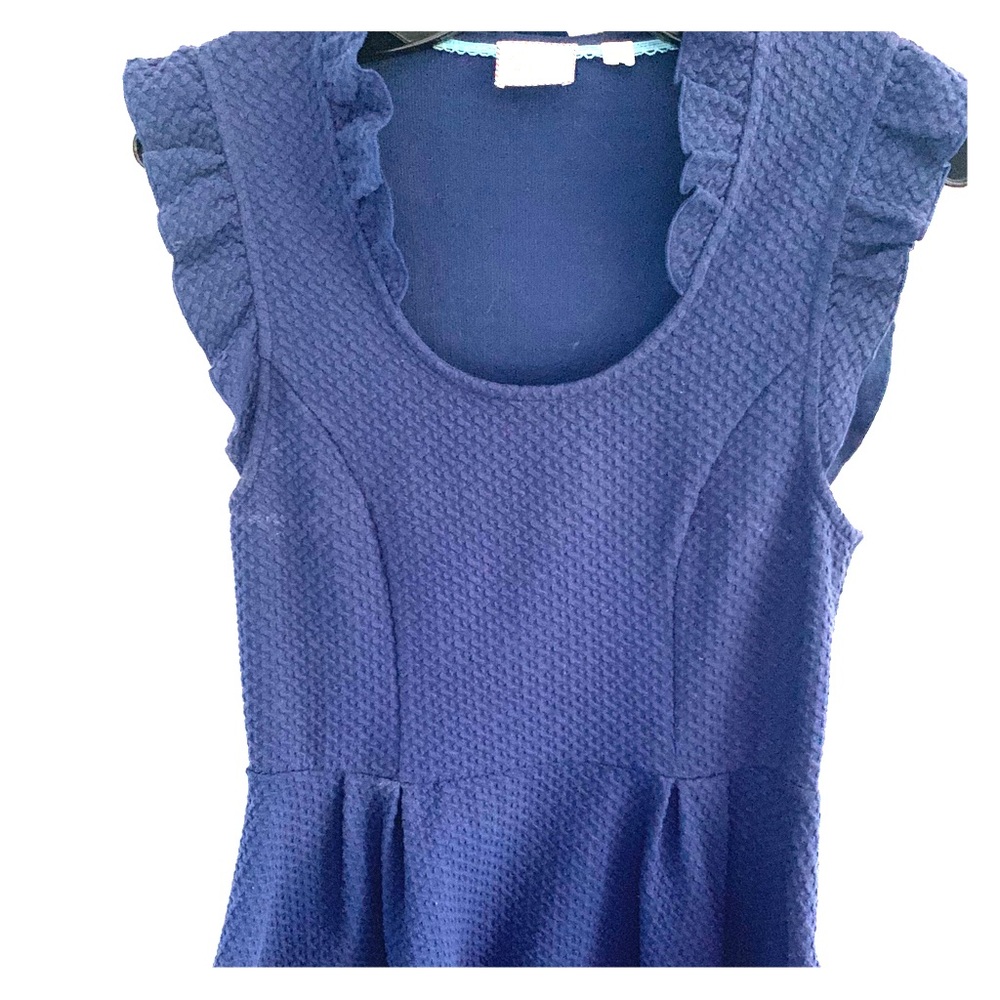 Anthropologie Navy Peplum blouse